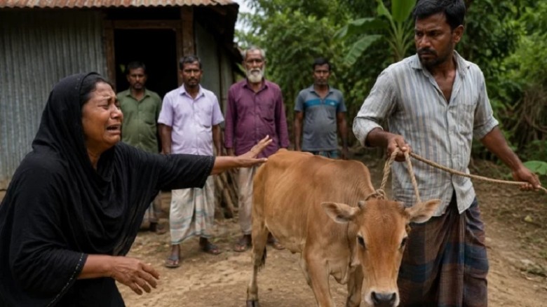 গোবিন্দগঞ্জে সুদের টাকার জন্য বিধবার গাভী নিয়ে গেলেন দাদন ব্যবসায়ী