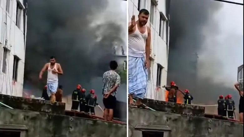 বাড্ডায় ফার্নিচারের গোডাউনে আগুন, নিয়ন্ত্রণে কাজ ক...
